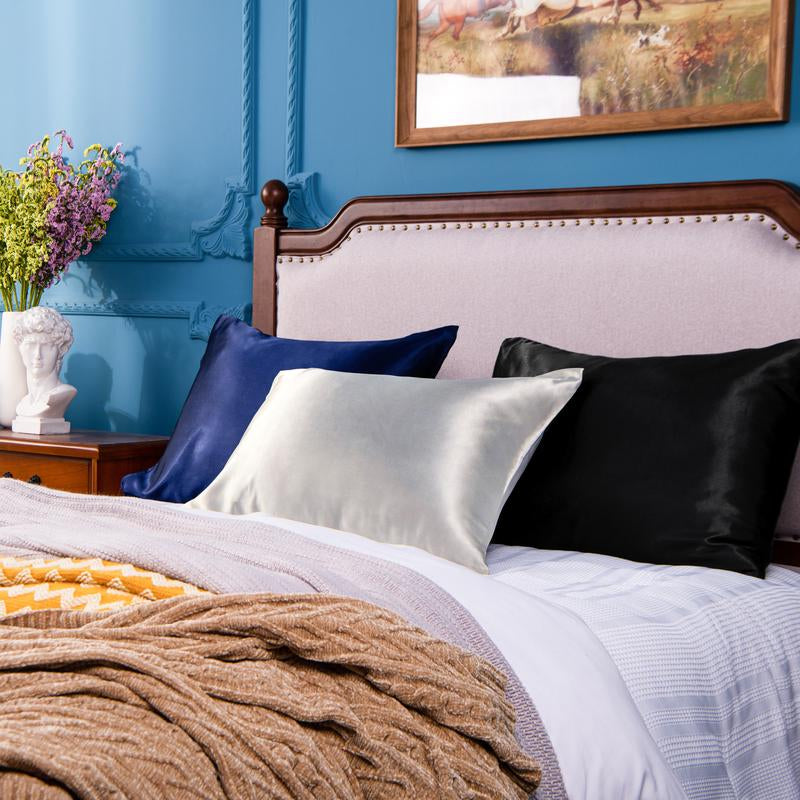 Bedsum Silky Satin Pillowcases for Hair and Skin, 2 Piece Ultra Soft and Cooling Pillow Cases