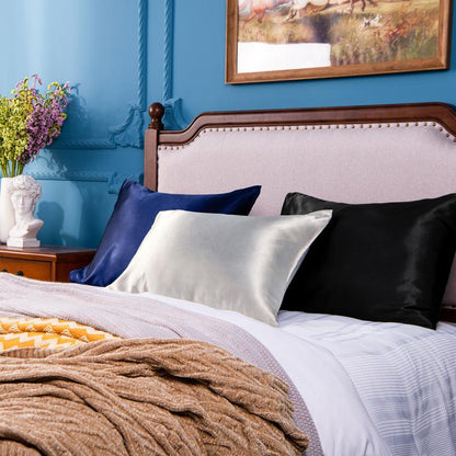 Bedsum Silky Satin Pillowcases for Hair and Skin, 2 Piece Ultra Soft and Cooling Pillow Cases