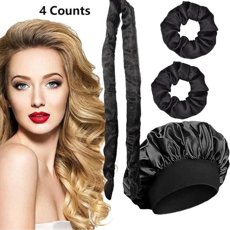 Hair Tool Set, 4 Counts/Set Professional Sleeping Hair Care & Styling Tool Set, Heatless Styling Tools for Women & Girls, Valentine'S Day Gift for Women