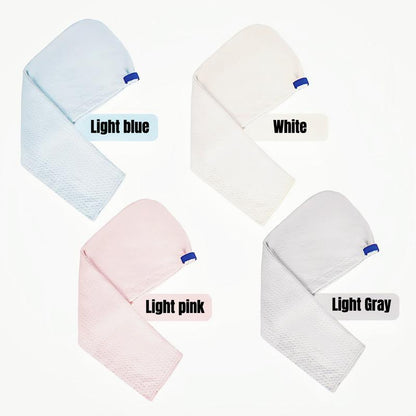 Microfiber Waffle Dry Hair Towel Hair Cap with Elastic Band, Super Soft, Super Absorbent, Quick Drying No Blow Drying Hair Towel, Hair Care Premium Towel , Suitable for Women'S Curly, Long and Thick Hair, Suitable for Beauty, Travel, Gift.