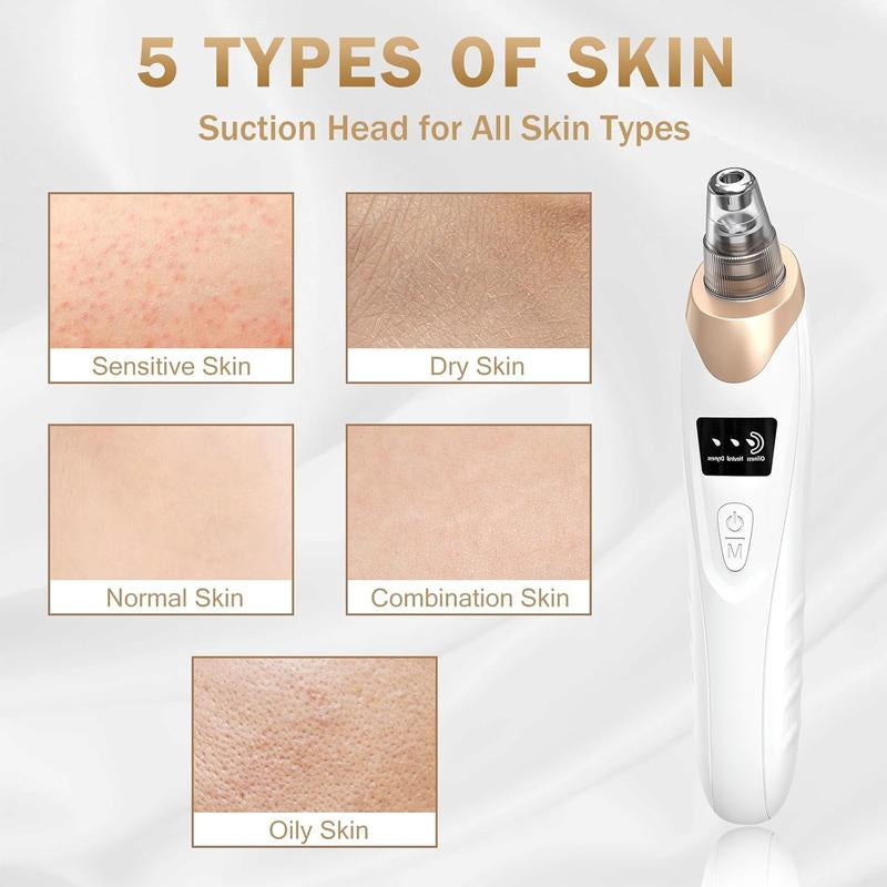 Blackhead Remover Vacuum Tool with 3 Adjustable Suction Levels & 5 Probes for Pore Facial Care, Ideal for Christmas Gifts