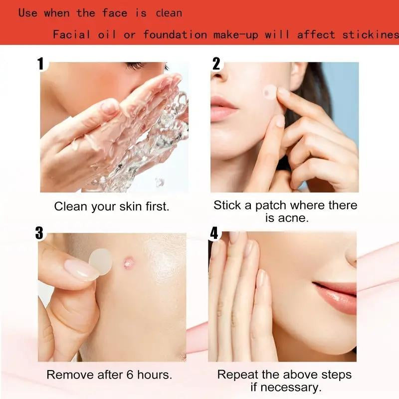 Gentle Facial Acne Spot Patches, Hydrocolloid Acne Pimple Patch, Comfort Invisible Acne Spot Patches, Skin Tag Hydrocolloid Pimple Patch for Blemish, Zits, Spots, Valentine'S Day Gift, Skincare Products