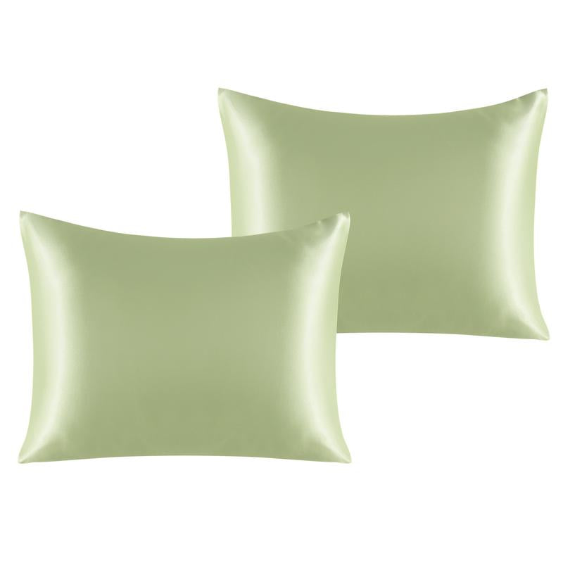 Bedsum Silky Satin Pillowcases for Hair and Skin, 2 Piece Ultra Soft and Cooling Pillow Cases