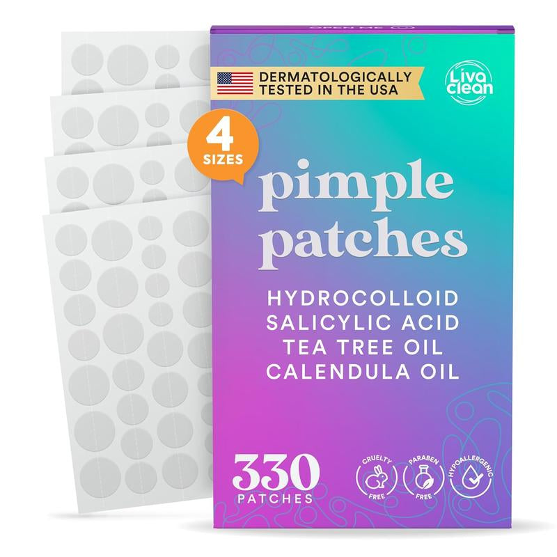 Livaclean 330 CT Pimple Patches for Face W/Salicylic Acid, Tea Tree Oil & Calendula Oil Acne Skincare