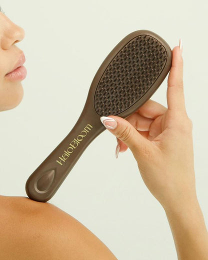Abloomdant Halo Bloom Brush 2 in 1 Hair Health - Dual Action Detangling & Scalp Massager for All Hair Types - Protects Wet Hair, Prevents Breakage, Promotes Growth & Circulation - Compact, Lightweight, Travel Friendly