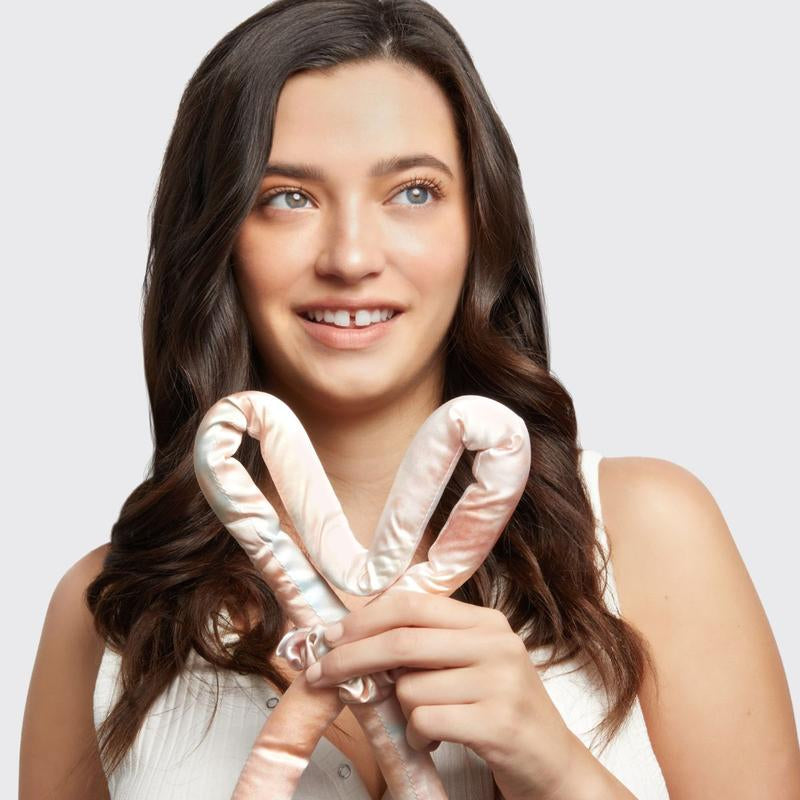 Kitsch Satin Heatless Curling Set - Heatless Hair Curler to Sleep In, Heat Free Curls Overnight, Frizz-Free, Soft Curls - for All Hair Types - Sunset