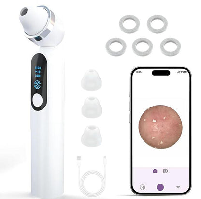 Visible Exfoliator Vacuum Cleaner, Skin Scrubber with Camera, Pore Cleaner with Three Modes, USB Rechargeable, Cleansing Skincare for All Gender