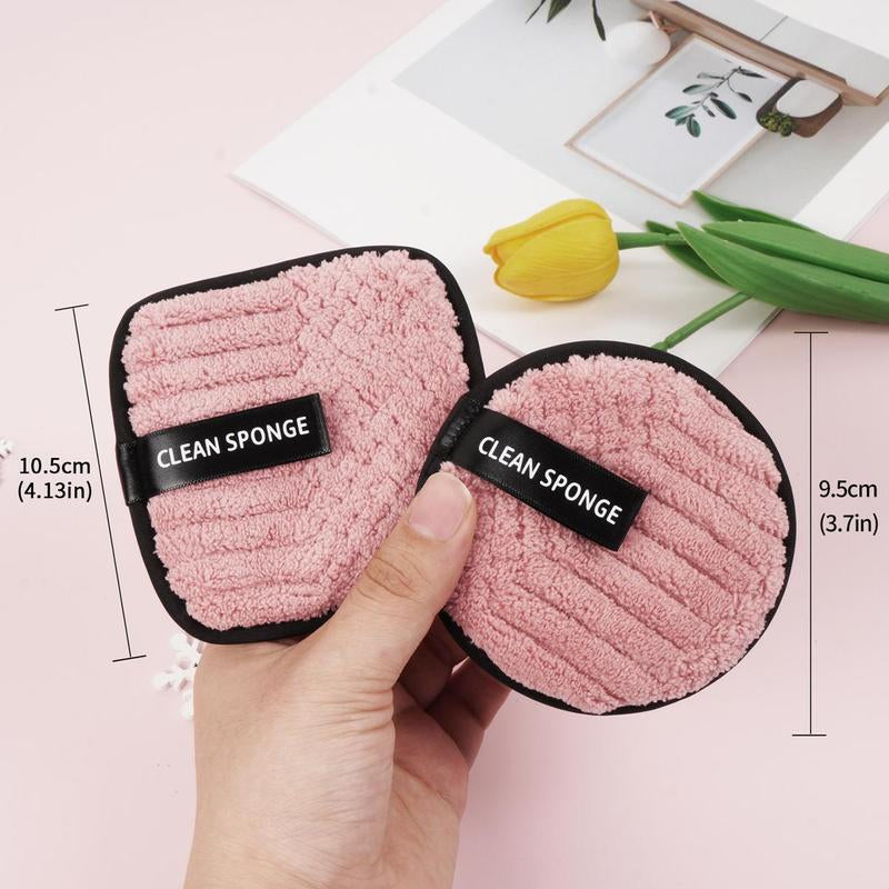 MAANGE Makeup Remover Puff Set, 10Pcs/Set Multifunctional Double Sided Face Wash Puff, Face Cleaning Pads, Makeup Remover Cloth, Skincare Tools, Makeup Products Accessories, Lightweight Cosmetic Accessories, Christmas Gift