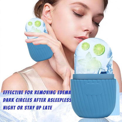 Ice Roller for Face and Eye Glow Naturally and Skincare, Ice Face Roller, Ice Facial Cube, Gua Sha Face Massage, Ice Roller Face for Beauty and Skin Care Gift for Men & Women Face Ice Roller Lifting Grid Puffiness Relief
