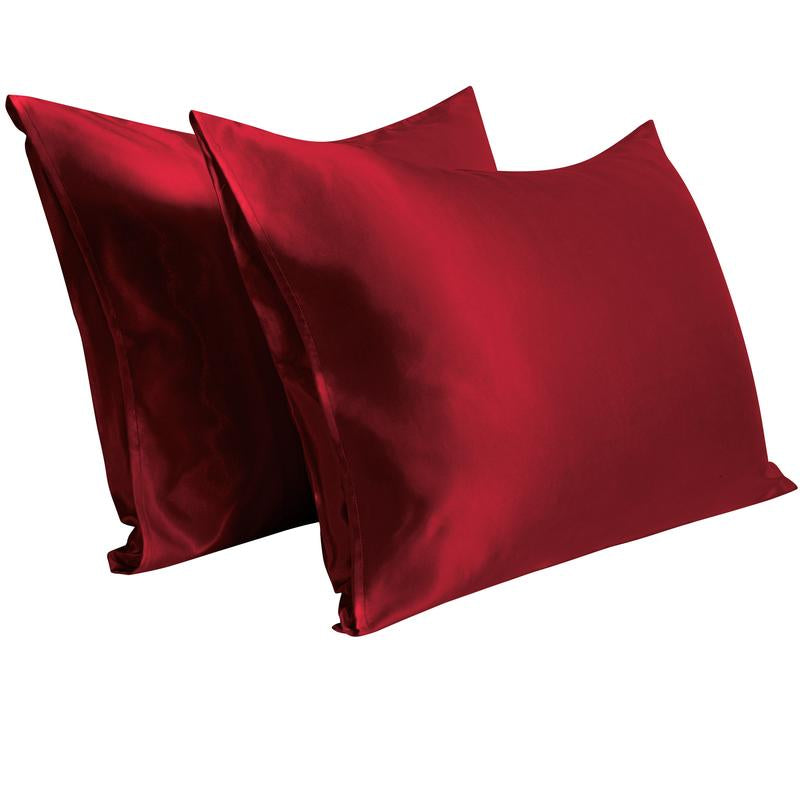 Bedsum Silky Satin Pillowcases for Hair and Skin, 2 Piece Ultra Soft and Cooling Pillow Cases