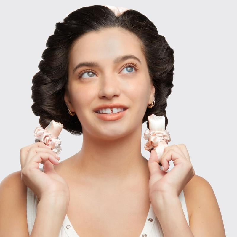 Kitsch Satin Heatless Curling Set - Heatless Hair Curler to Sleep In, Heat Free Curls Overnight, Frizz-Free, Soft Curls - for All Hair Types - Sunset