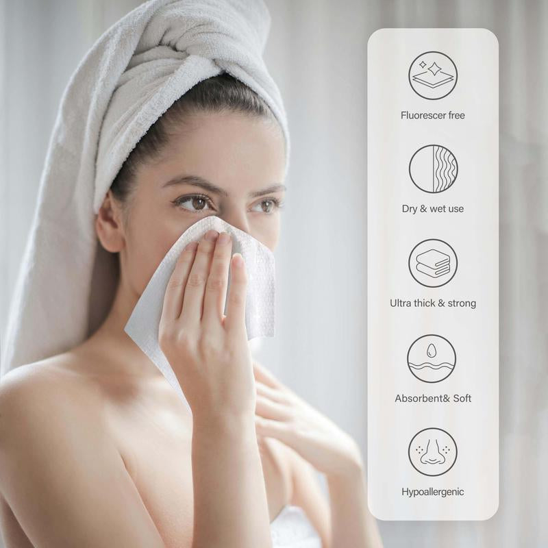 [ZS] Unifree Face Towel | Disposable Dry Wipes | Absorbent,Reusable,Soft,Comfort, Skincare,Useful Gift,Portable,Thick,Clean,Facial, Hygiene