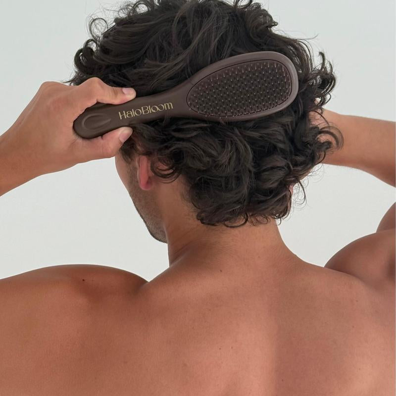 Abloomdant Halo Bloom Brush 2 in 1 Hair Health - Dual Action Detangling & Scalp Massager for All Hair Types - Protects Wet Hair, Prevents Breakage, Promotes Growth & Circulation - Compact, Lightweight, Travel Friendly