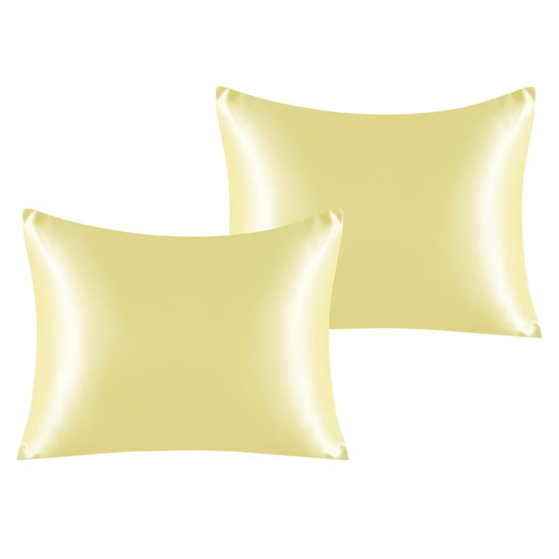 Bedsum Silky Satin Pillowcases for Hair and Skin, 2 Piece Ultra Soft and Cooling Pillow Cases