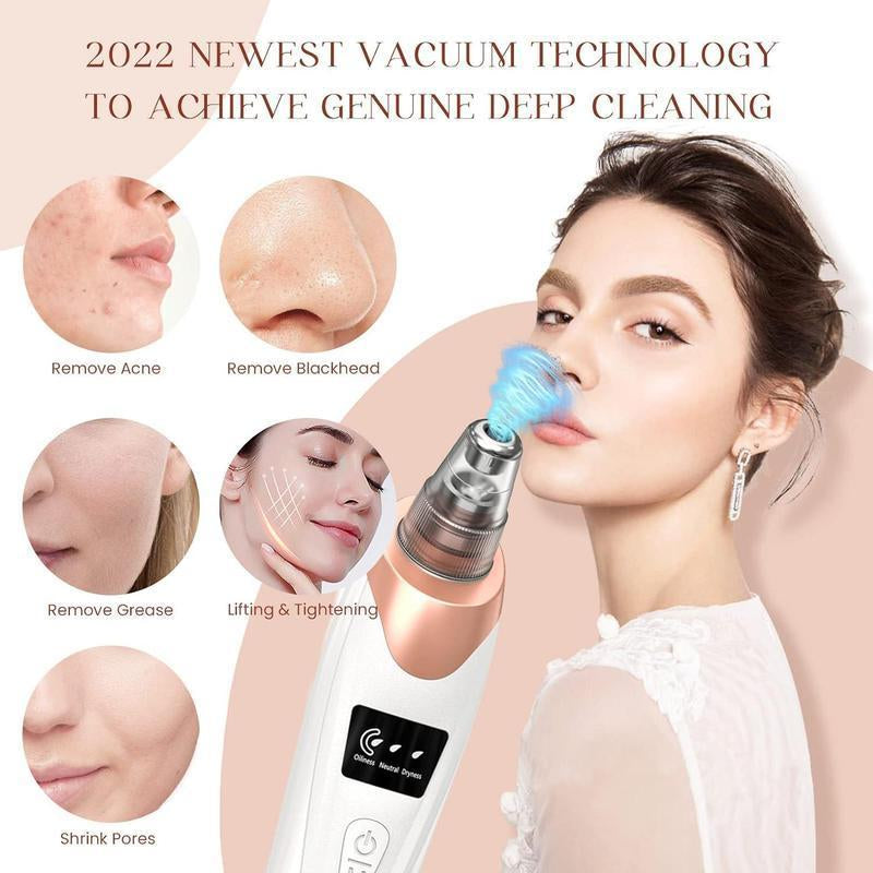 Blackhead Remover Vacuum Tool with 3 Adjustable Suction Levels & 5 Probes for Pore Facial Care, Ideal for Christmas Gifts